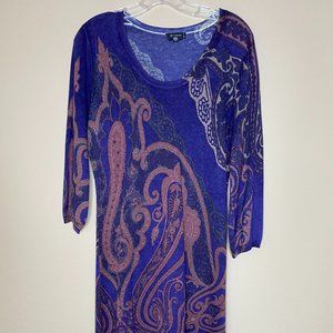 etro milano paisley print sweater dress